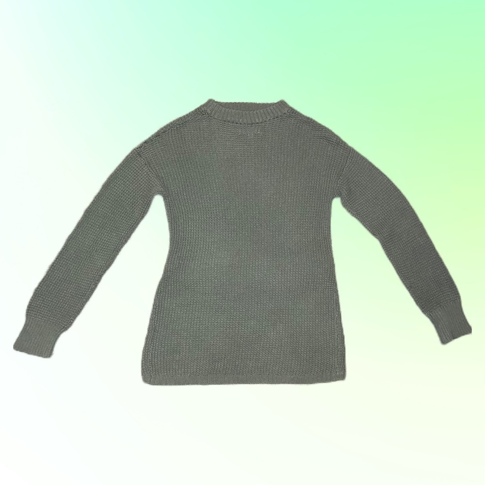 Guess • Medium • Green Long Sleeve Choker Knit Top - Picture 2 of 10